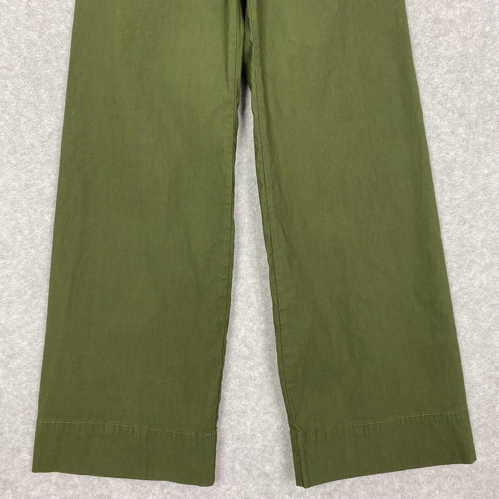 Anthropologie Maeve Green The Colette Wide Leg Linen Blend Crop Pants Size 23 - Picture 3 of 13